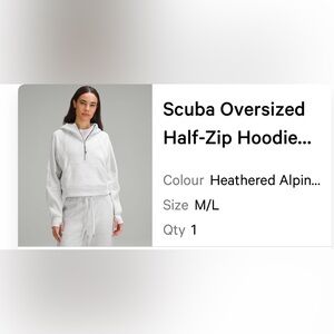 Lululemon Athletica scuba oversized half zip hoodie plush interior size M/L